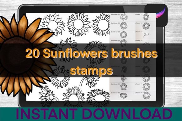Download Sunflower Brushes Procreate Stamps - Brushes procreate Collection