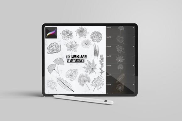 Download 15 Floral Stamp Brushes Procreate - Brushes procreate Collection