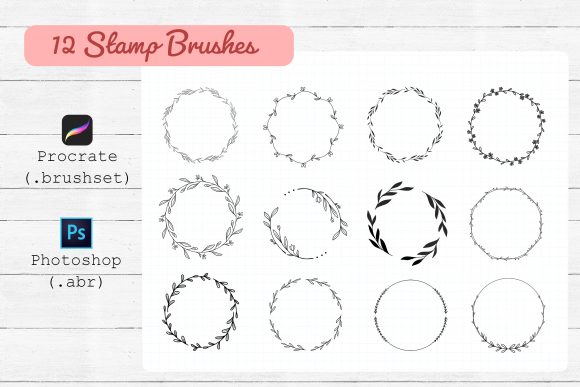 Download 12 Wreath Brushes Procreate ,Photoshop - Brushes procreate Collection