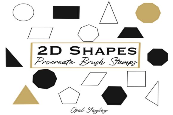 Download 2D Geometric Shapes Procreate Stamps - Shape Collection