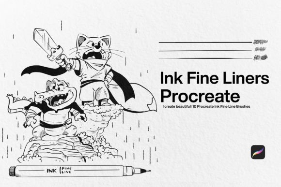 Download 10 Ink Fine Liner Brushes Procreate - Brushes procreate Collection