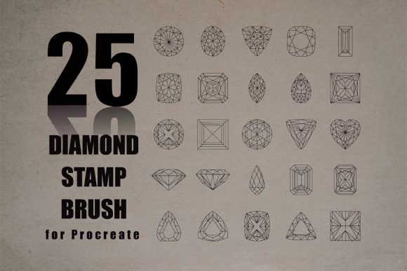 Download Diamond Shape Stamp Brush for Procreate - Shape Collection