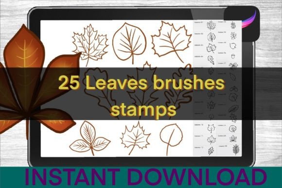 Download Leaves Stamp Brushes Procreate - Premium Resources