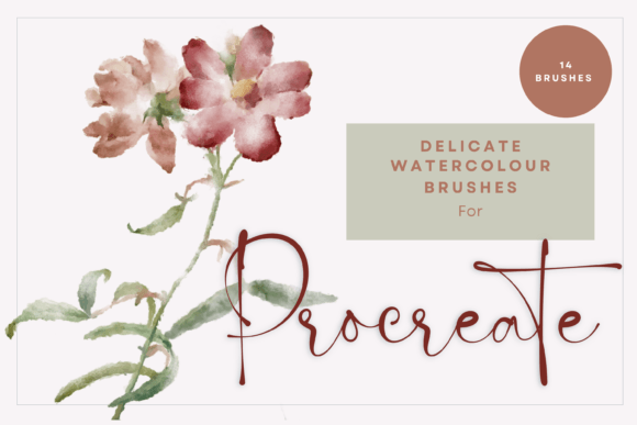 Download 14 Delicate Watercolor Brushes Procreate - Brushes procreate Collection
