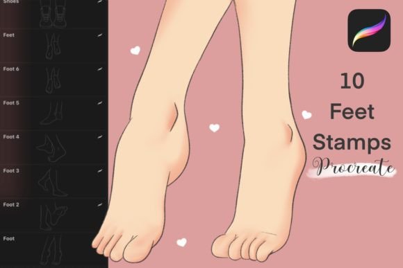 Download 10 Procreate Stamps Feet Shapes - Shape Collection